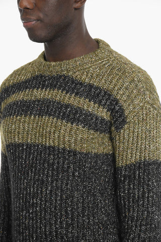Crew-Neck Melange Virgin Wool Blend ZENO Sweater