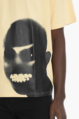 Contrast Print Cotton Crew-Neck  T-shirt