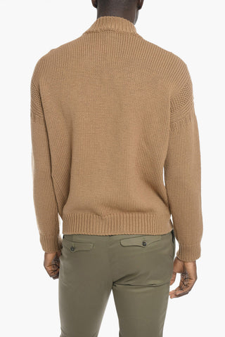 Turtle-neck Wool Sweater with Breast Pocket