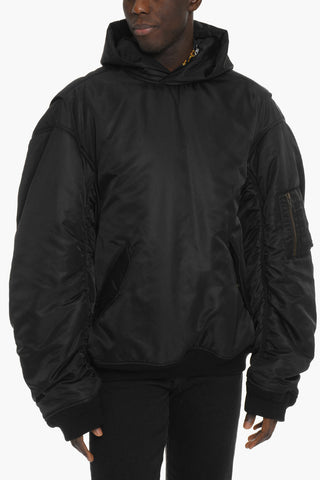 Bomber Satinato con Spalla Scesa