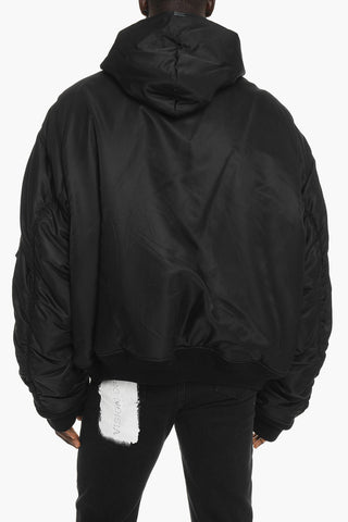 Bomber Satinato con Spalla Scesa