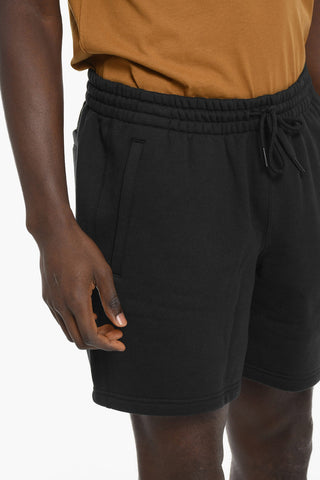Drawstring Waist Fleeced-Cotton Shorts