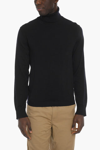 Ribbed Virgin Wool Turtleneck Sweater