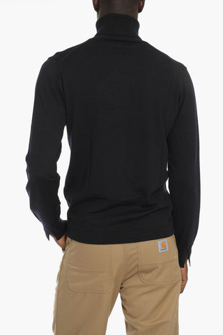 Ribbed Virgin Wool Turtleneck Sweater