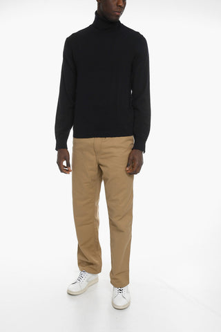 Ribbed Virgin Wool Turtleneck Sweater