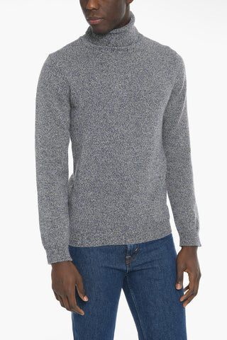Maglia a Collo Alto Melange in Lana Vergine