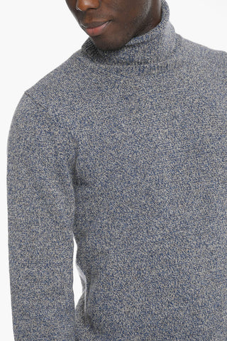 Maglia a Collo Alto Melange in Lana Vergine