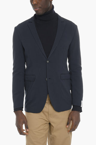 Jersey Unlined Blazer with Flap Pockets
