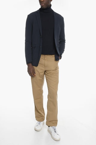 Jersey Unlined Blazer with Flap Pockets