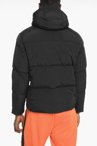 Hooded Down Jacket with Flap Pockets