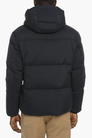 Hooded Down Jacket with Buttoned Pockets