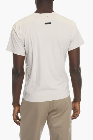 Solid Color Crew-neck T-Shirt with Embossed Monogram