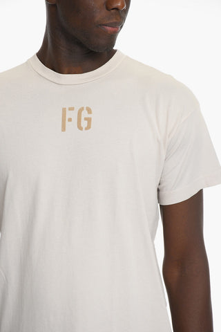 Solid Color Crew-neck T-Shirt with Embossed Monogram