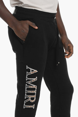 Joggers in Cotone con Logo Leopard