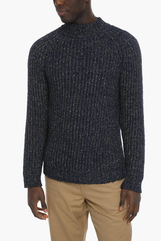 Maglia a Collo Alto  Melange in Misto Lana Vergine