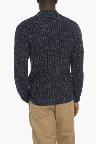 Maglia a Collo Alto  Melange in Misto Lana Vergine