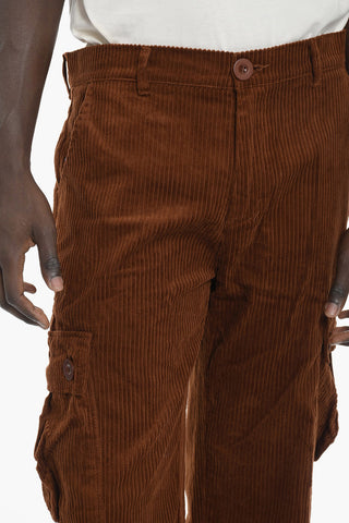 Pantaloni Cargo in Velour a Coste 