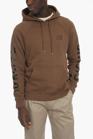 JEAN-MICHAEL BASQUIAT Printed Fleeced Cotton RACING SELF-PORTRAIT EARTH Hoodie