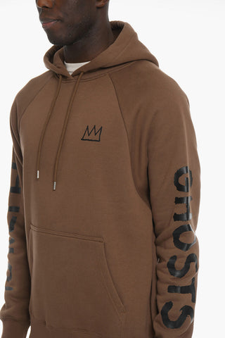 JEAN-MICHAEL BASQUIAT Printed Fleeced Cotton RACING SELF-PORTRAIT EARTH Hoodie