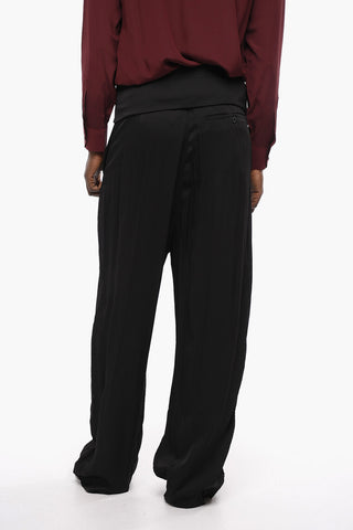Draped Baggy Trousers with Self-tie Detail