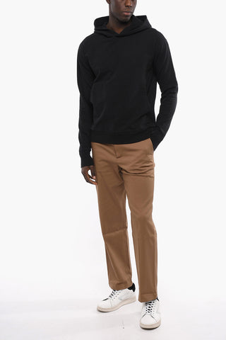 Solid Color Hoodie with Maxi Patch Pocket