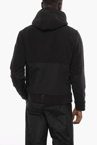 Logoed Fleece Anorak with Nylon Details