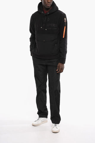 Logoed Fleece Anorak with Nylon Details