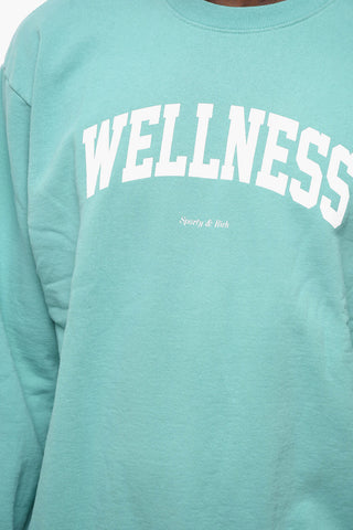 Solid Color Crew-neck Sweatshirt with Contrasting Print