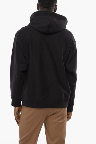 Fleeced Cotton AMERICAN SCRIPT Hoodie with Embroidered Logo