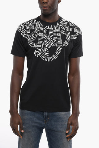 Crew Neck SNAKE WINGS Cotton T-Shirt