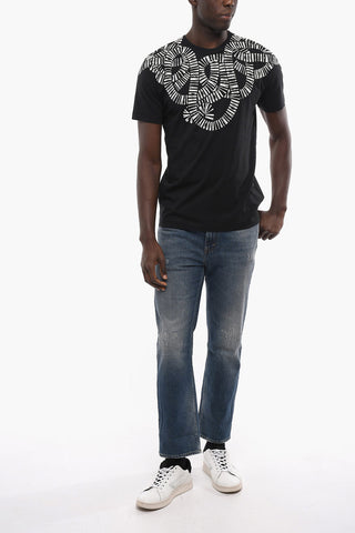 Crew Neck SNAKE WINGS Cotton T-Shirt