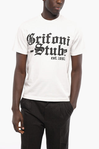 Crew-Neck T-shirt with Gothic Print