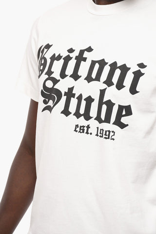 Crew-Neck T-shirt with Gothic Print