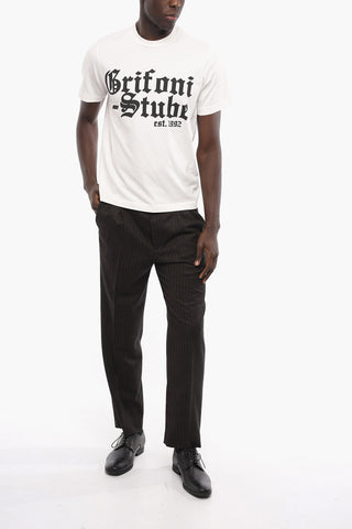 Crew-Neck T-shirt with Gothic Print