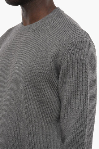 Maglia Girocollo in Lana Merino a Costine