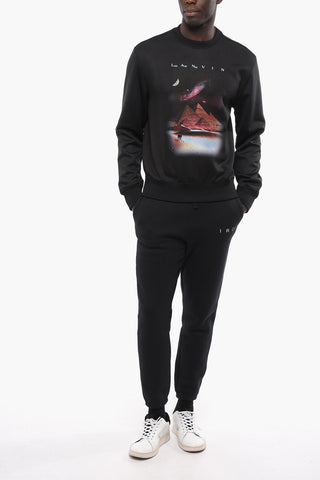 Brushed Cotton Embroidered Sweatshirt
