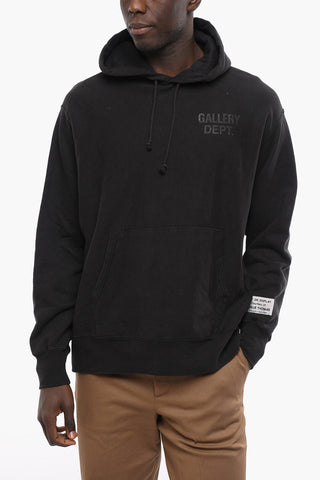 Solid Color Hoodie with Printed Logo