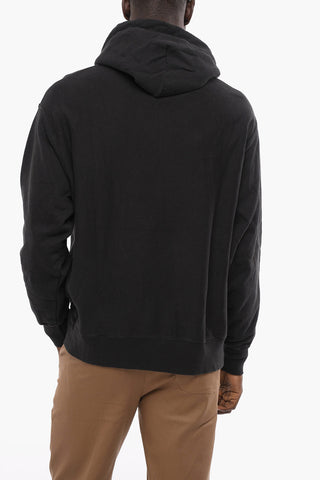 Solid Color Hoodie with Printed Logo