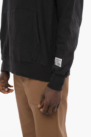 Solid Color Hoodie with Printed Logo