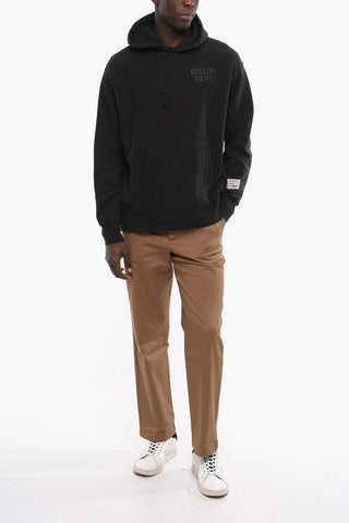 Solid Color Hoodie with Printed Logo