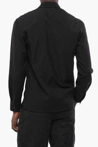 Hidden Buttoning Wool Shirt with Breast-pocket