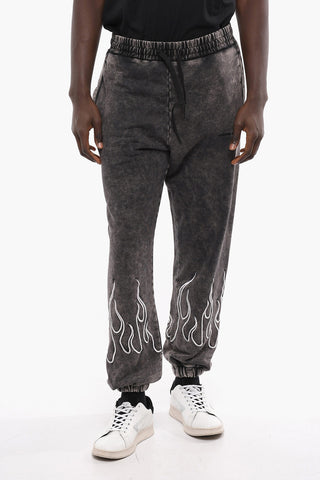 Joggers effetto acid wash con Ricami