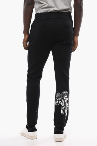 Joggers in Cotone con Stampa Cherubino a Contrasto