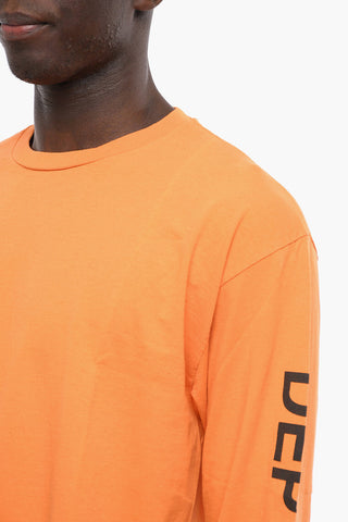 T-Shirt Girocollo a Manica Lunga con Logo Stampato