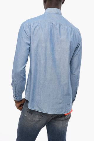 Solid Color Shirt with Double Breast Pocket