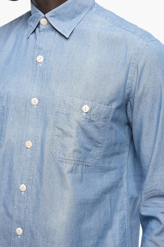 Solid Color Shirt with Double Breast Pocket