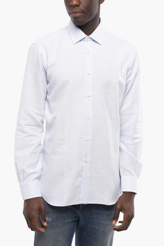 Poplin Cotton Shirt with Spread Collar