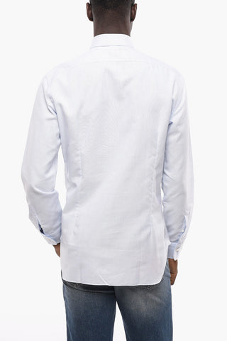 Poplin Cotton Shirt with Spread Collar