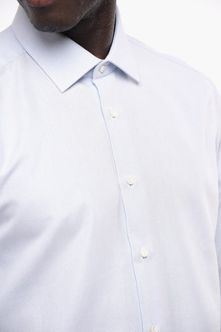 Poplin Cotton Shirt with Spread Collar