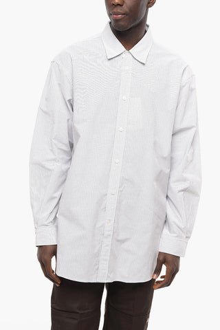 Pinstriped Cotton Shirt with Cut-out Detail